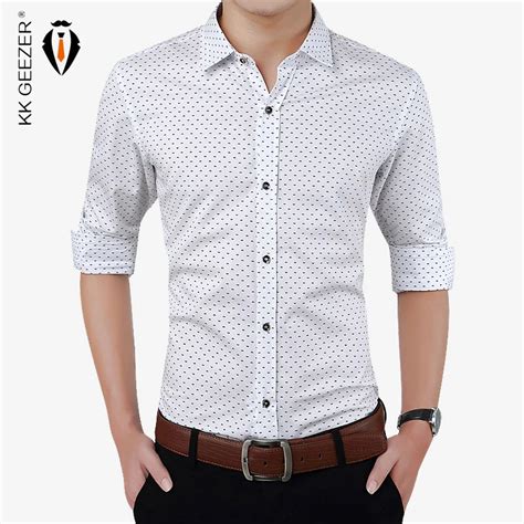 Brand Fashion Polka Dot Dress Shirts Long Sleeve Men Casual Shirt Slim Fit Cotton Autumn Male ...