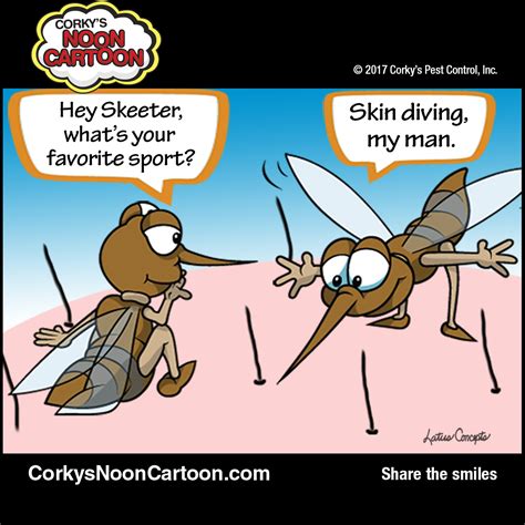 Feb. 27 Monday- Mosquito Skin Diver CORKY'S NOON CARTOON by Latus Concepts Prevent mosquitoes by ...