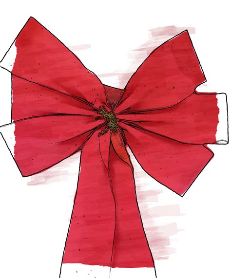 Red Ribbon Bow Line Drawing Free Stock Photo - Public Domain Pictures