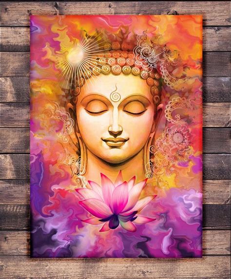 Colourful Buddha Meditationyoga Lotus Yoga Zen Canvas Print - Etsy Budha Painting, Ganesha ...