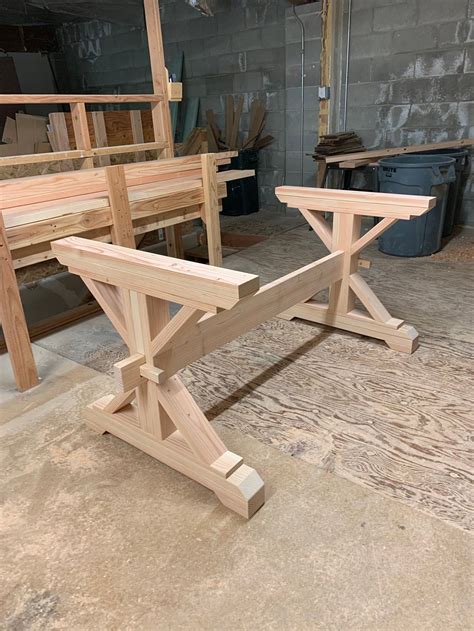 Farmhouse Trestle Table DIY Kit - made to order | Diy farm table, Diy farmhouse table plans ...