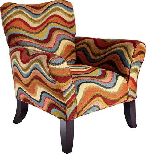 Retro Festival Orange Orange,Red Synthetic Fabric Accent Chair | Orange ...