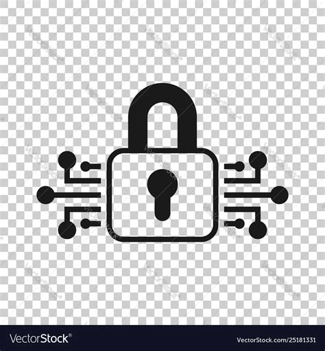 Cyber security icon in transparent style padlock Vector Image