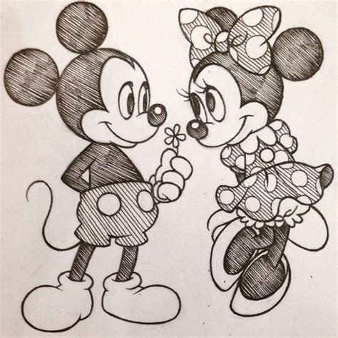 Mickey And Minnie Mouse Sketches - Mickey And Minnie Mouse Sketch ...