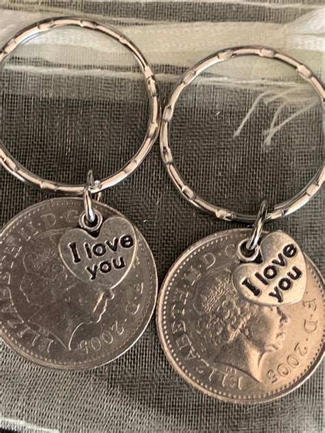 16th Wedding Anniversary 2005 Gift Coin Keyrings In Gift Bag | Etsy