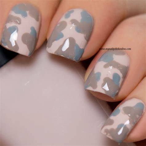 Blue Camo Nails