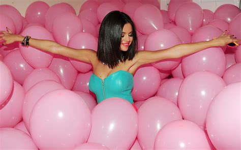 women, Model, Selena Gomez, Balloons, Pink Wallpapers HD / Desktop and ...