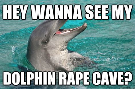 Hey Wanna see my Dolphin Rape Cave? - Rape Dolphin - quickmeme