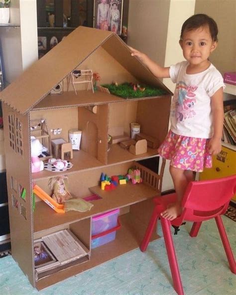 Cardboard Crafts Kids, Diy Cardboard Furniture, Paper Crafts Diy, Barbie House Furniture, Diy ...