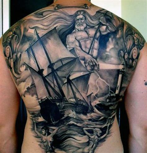 Top 25 Poseidon Tattoo Ideas [2021 Inspiration Guide] | Boat tattoo ...