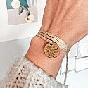 ‘Maman je t'aime' 3-turn bracelet engraved wooden disc pendant 20mm | HappyBulle