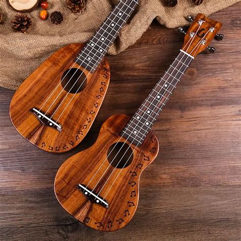 Koa Acacia Top Solid Ukulele Pineapple 21'' inch Pineapple Molokai|Ukulele| - AliExpress