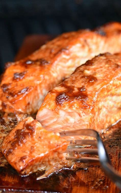 Honey Ginger Cedar Plank Salmon. Juicy salmon is marinated in a honey ...