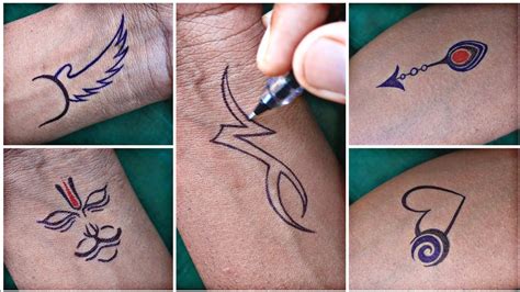 simple tattoo designs || tattoo with pen || temporary tattoo ideas make ...