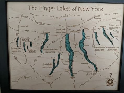 Map of the Finger Lakes in NY with depth in 2020 | Finger lakes, Lake ...