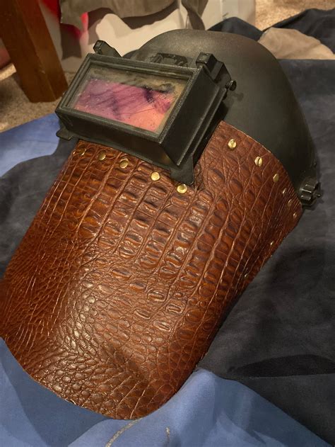 Custom leather welding helmet | Etsy