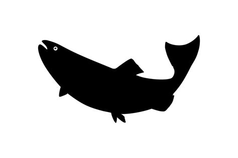 Salmon Fish Silhouette for Icon, Symbol, Logo, Pictogram, Apps, Website or Graphic Design ...