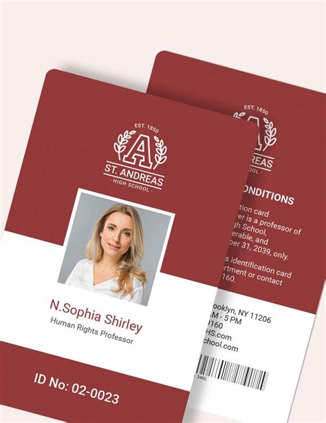 Teacher ID Card Template - Download in Word, Illustrator, PSD, Apple ...