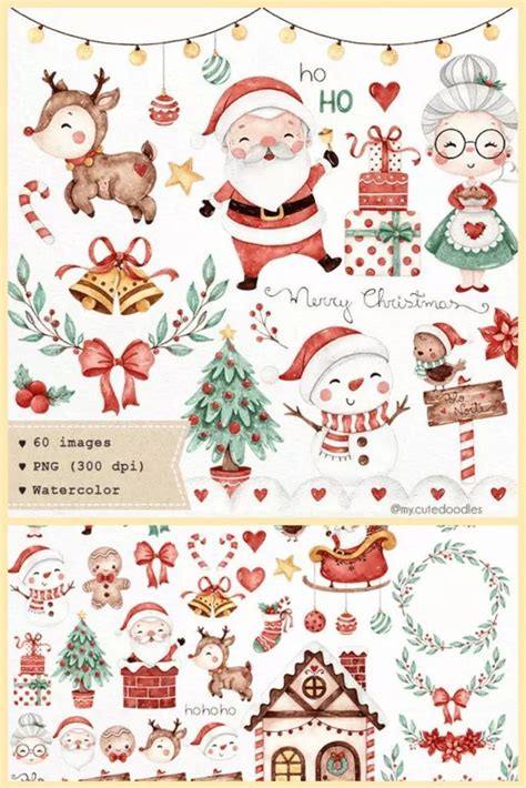 35+ Free Christmas Clipart images 2023 | Christmas watercolor ...