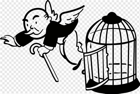 Birdcage illustration, Monopoly Get Out of Jail Free card Prison Polk ...