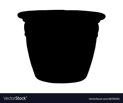 Flower pot silhouette art Royalty Free Vector Image