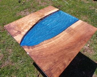 Live Edge Dining Table Epoxy River Table With Custom Resin - Etsy
