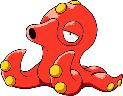 an orange cartoon octopus with yellow dots on it's eyes and legs ...