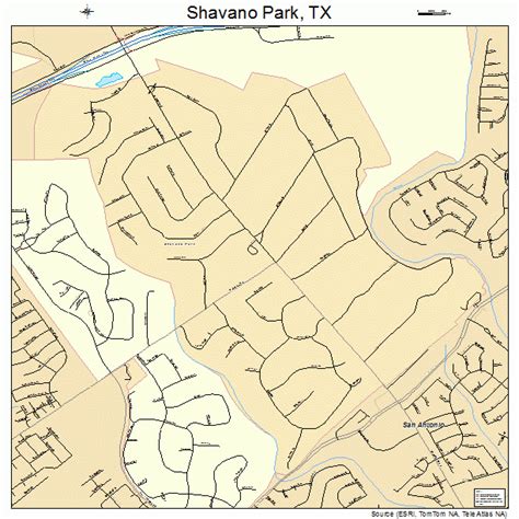 Shavano Park Texas Street Map 4867268