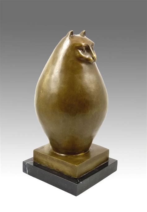 Modern Sculpture- Big chubby cat- signed - Botero