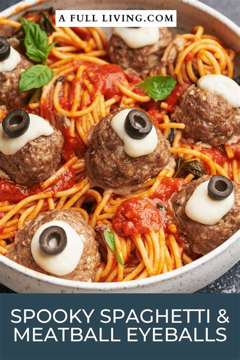 Halloween Pasta (Spooky Spaghetti with Meatball Eyeballs) - A Full Living