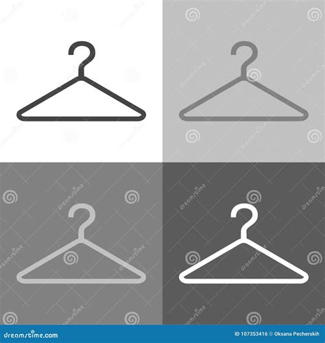 Hangers. Vector Set Icon Hangers on White-grey-black Color. Stock Vector - Illustration of ...