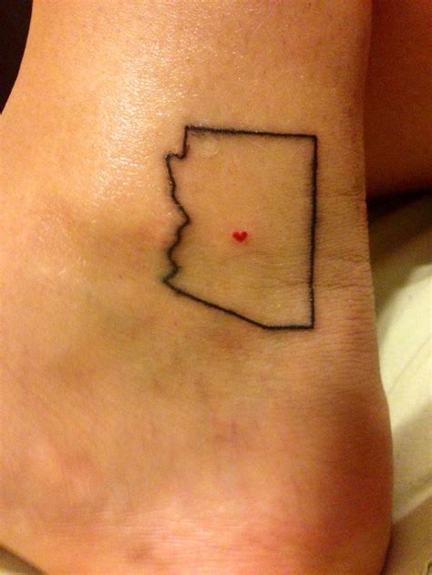 Arizona state outline tattoo. Move that heart a hundred miles south ...