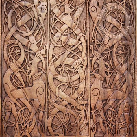 Vikings — valkyrjacom: Beautiful Urnes style wood carving... | Viking ...