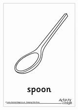 Spoon Colouring Page sketch template