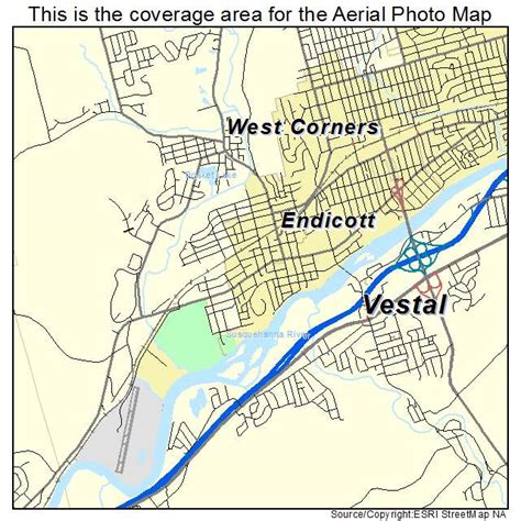 Aerial Photography Map of Endicott, NY New York