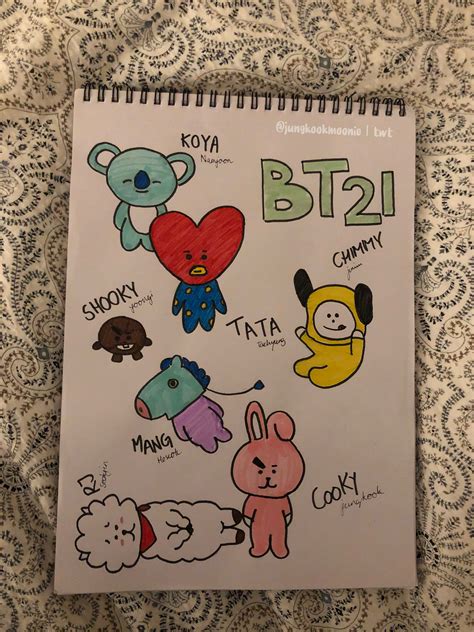 Foto Tata Bt21 Drawing Easy Sad Paintings - IMAGESEE