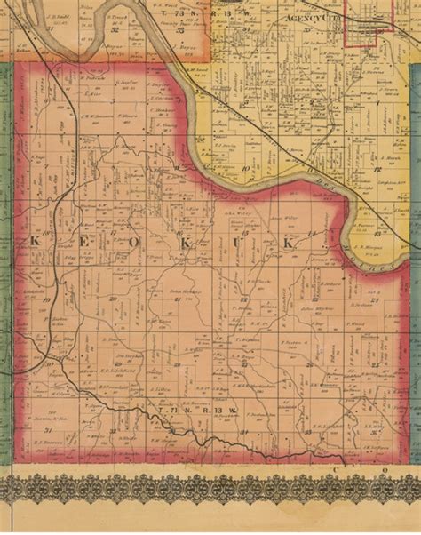 Keokuk, Iowa 1870 Old Town Map Custom Print - Wapello Co. - OLD MAPS