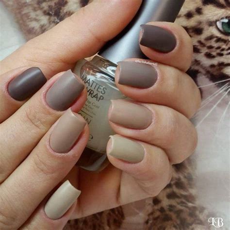 Tired of 50 Shades of Grey? How about the 5 Shades of Brown? Grey Matte Nails, Plum Nails, Brown ...