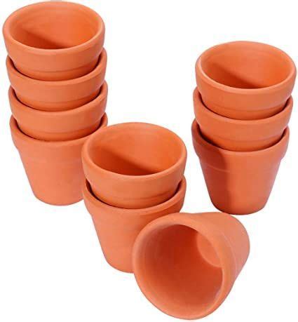 Cabilock 10pcs Clay Ceramic Plant Nursery Pots Small Mini Terracotta Pot Flower Plant Container ...