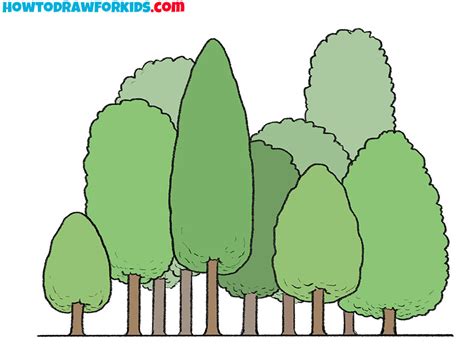 Forest Drawing For Kids