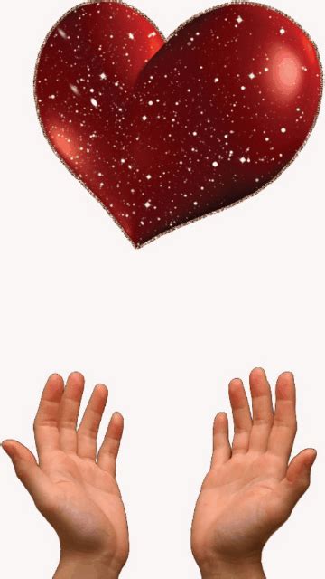 two hands reaching up towards a red heart with the word now above it ...