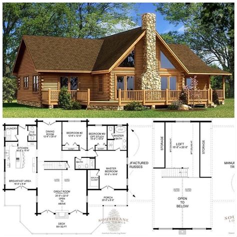 #FloorPlanFriday!!! The Red River log home floor plan offers a ...