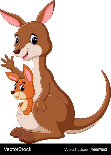 Cute kangaroo cartoon Royalty Free Vector Image