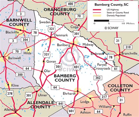 Maps of Bamberg County, South Carolina