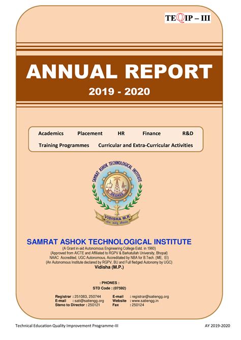 Annualreport 2019 20 - SAMRAT ASHOK TECHNOLOGICAL INSTITUTE (A Grant in ...