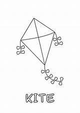 Kite Coloring Pages For Kids sketch template