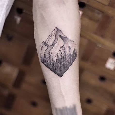 Mountains and trees tattoo by Aki Wong - Tattoogrid.net