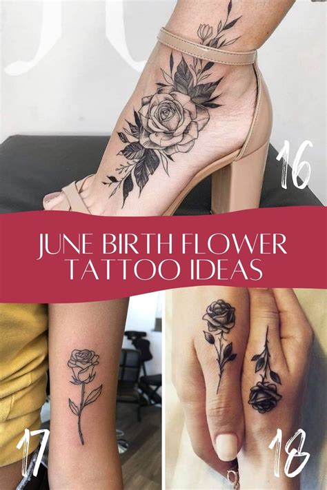 June Birth Flower Tattoos {The Rose} - Luv68