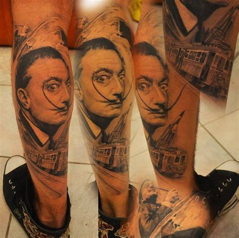 Salvador Dali tattoo by Ferenc. Limited availability at Holy Grail Tattoo Studio | Tattoo studio ...