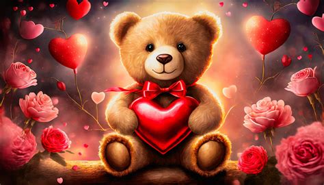 Valentine&s Day, Teddy Bear, Heart Free Stock Photo - Public Domain Pictures